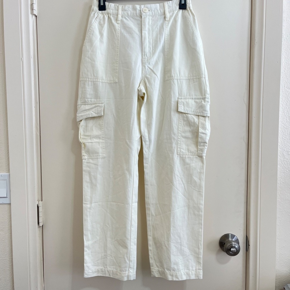 Aeropostale Women Cargo Pants Medium Cream Y2K Utility Gorpcore Streetwear Skate